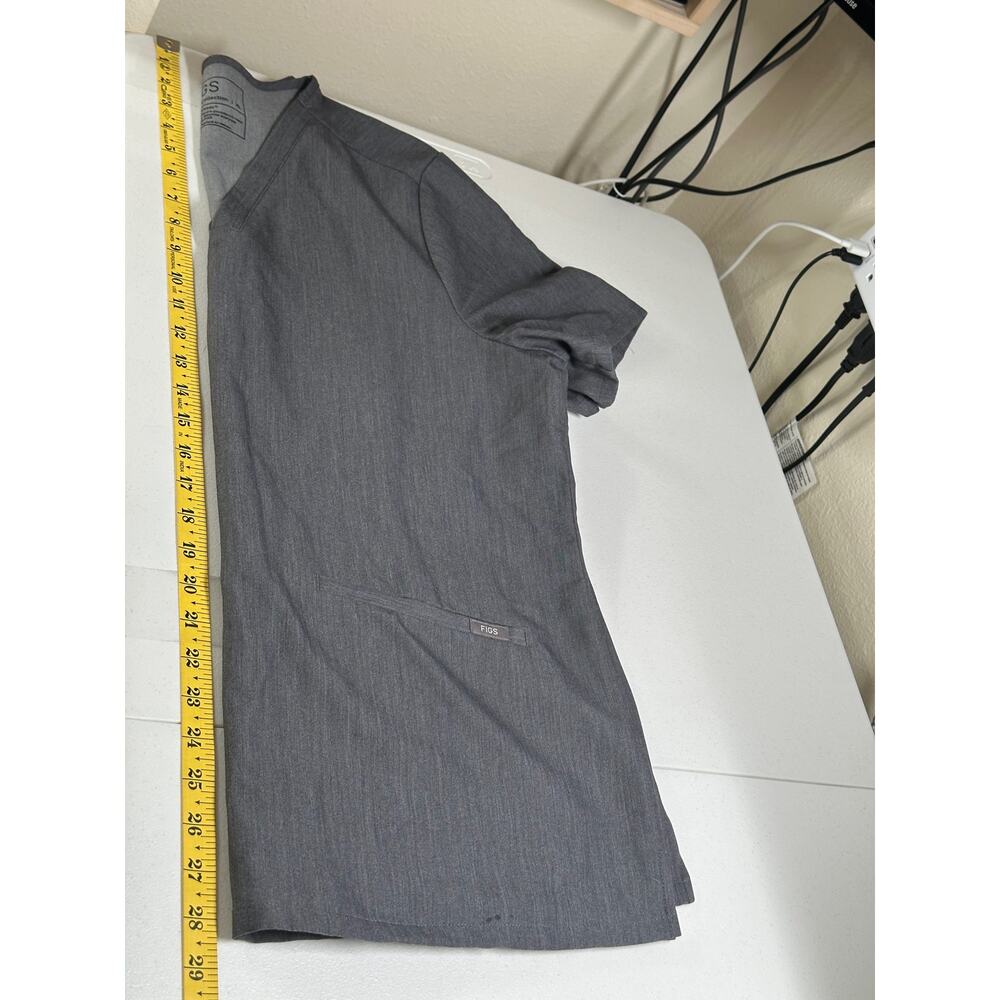 Figs Scrub Top Women XL Gray Casma Three-Pocket Stretch V-Neck Medical Nurse Vet - Picture 11 of 11